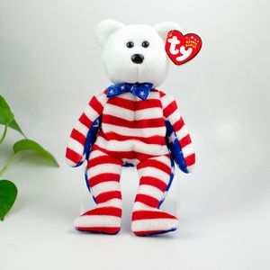 Ty Beanie Baby Liberty Bear - White Head